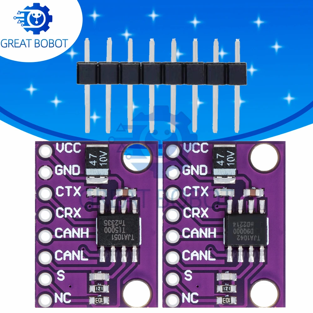 DIY Industrial CAN Bus Communication Kit: Low Power TJA1051/TJA1042 High-Speed Transceiver Module (TJA1051T)