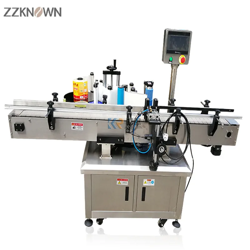 Bottle Labeling Machine Round Water Sanitizer Plastic Glass Juicer Sticker Label Machine For Oil Bottle Wine Jar Marking