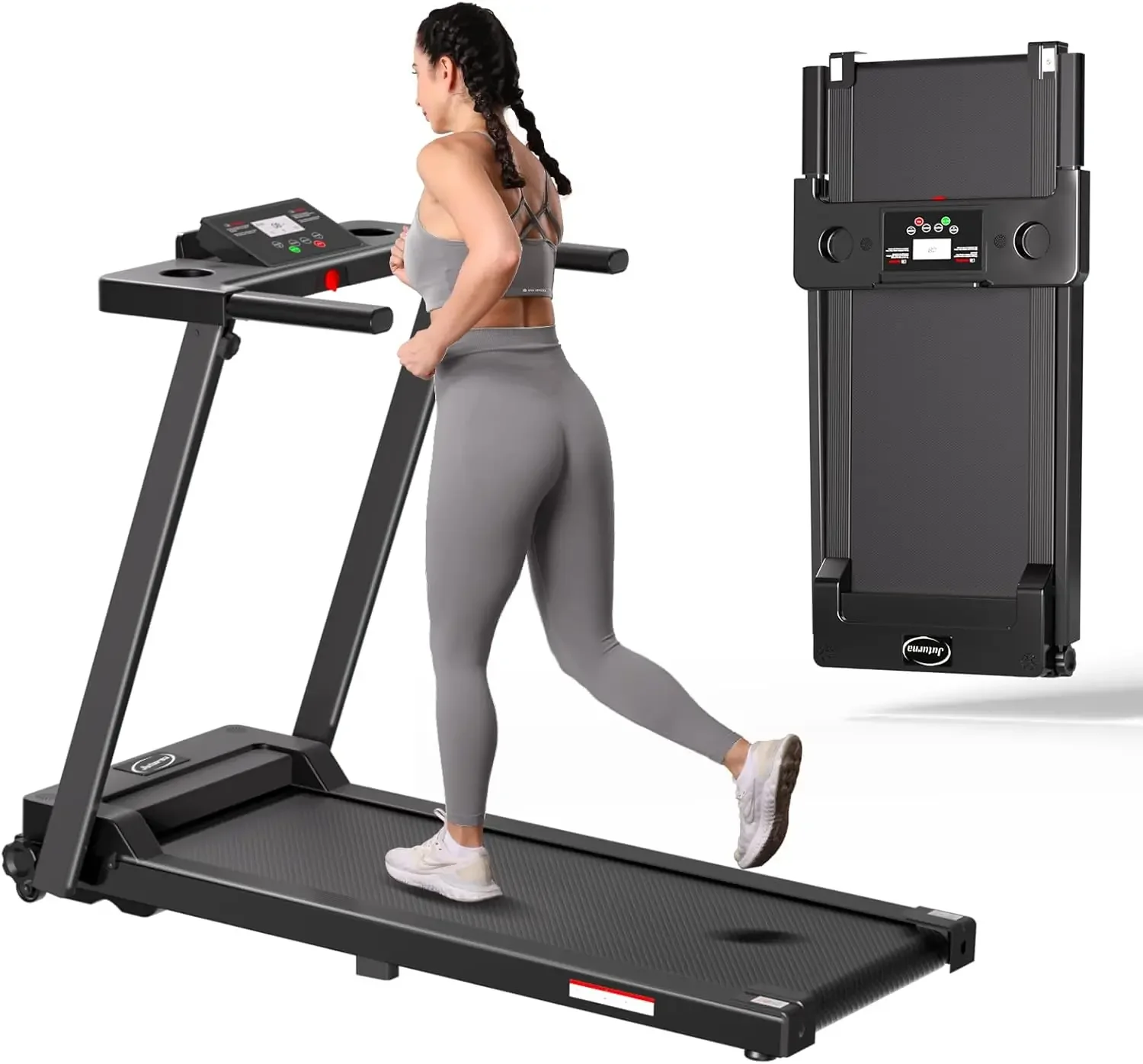 3.0 HP Foldable Compact Treadmill for Home Office with 300 LBS Capacity, Walking Running