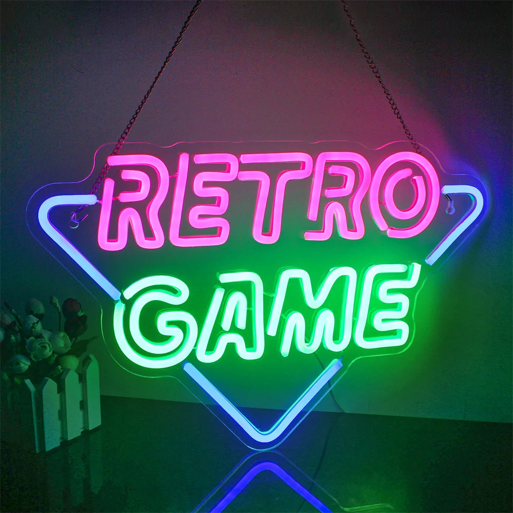 

Retro Gaming Neon Colorful LED Neon Light for Wall Decor Room Neon Letter Glow Sign Bedroom Boy Room Party USB Powered Game