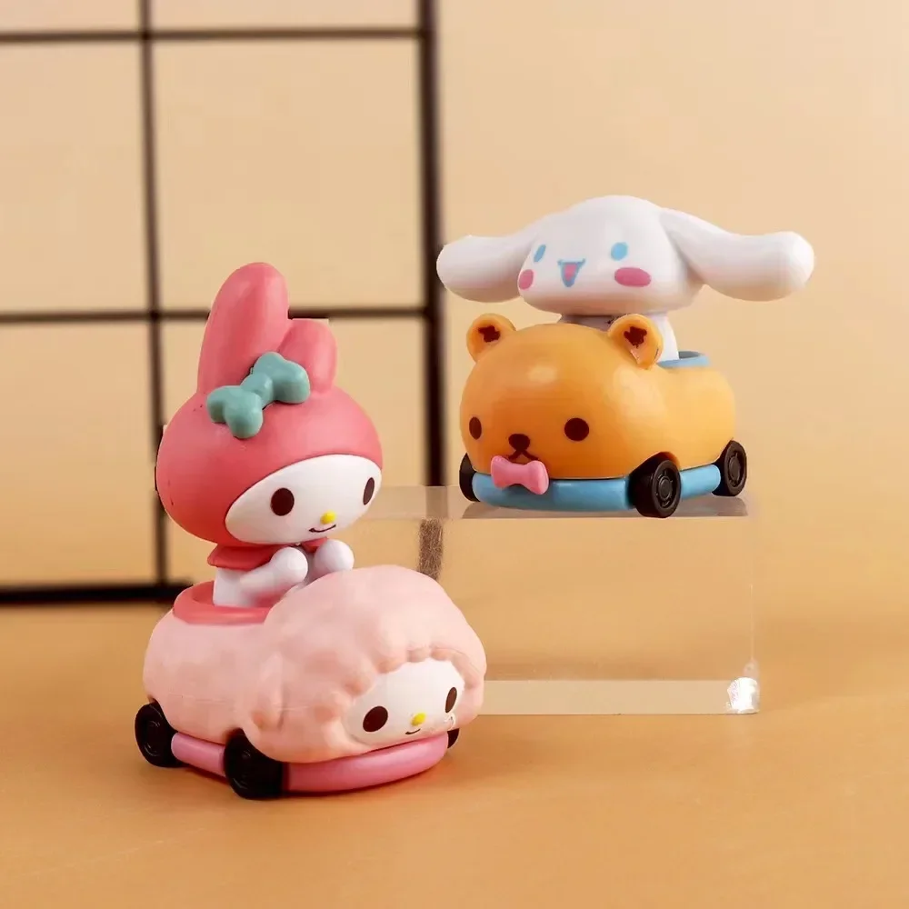 Sanrio ของเล่น Kuromi Hello Kitty Cinnamoroll My Melody อะนิเมะตัวเลข PVC ตุ๊กตาการ์ตูนน่ารักรถเดสก์ท็อปเครื่องประดับเด็กของขวัญ
