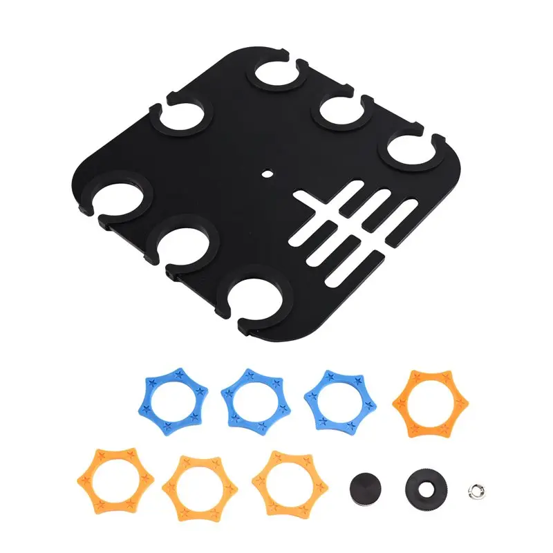 New Arrivals-7 Holes Microphone Holder Microphone Storage Tray With Anti-Slip Ring And Cable Management Slot