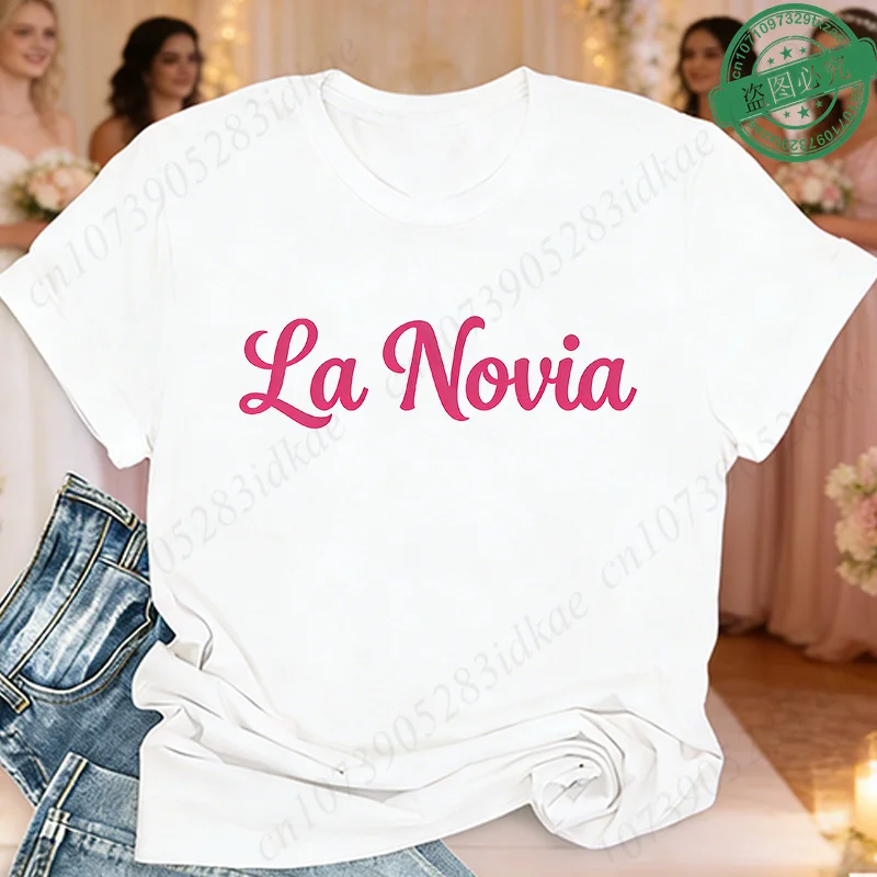 Tribu De La Novia Spanish Girl Wedding Party T-Shirts Team Bride Tribe Tops for Single Farewell Bachelorette Party Bridal Shower
