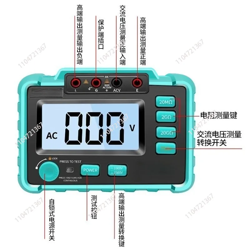 for VC60B Digital Insulation ResistanceMegohm Meter Megohmmeter