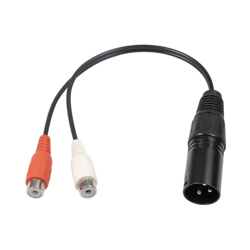 XLR To RCA Y Splitter Cable 3 Pin XLR Male To 2RCA Female Amplifier Mixing Plug AV Cable XLR To Dual RCA Cable 20CM