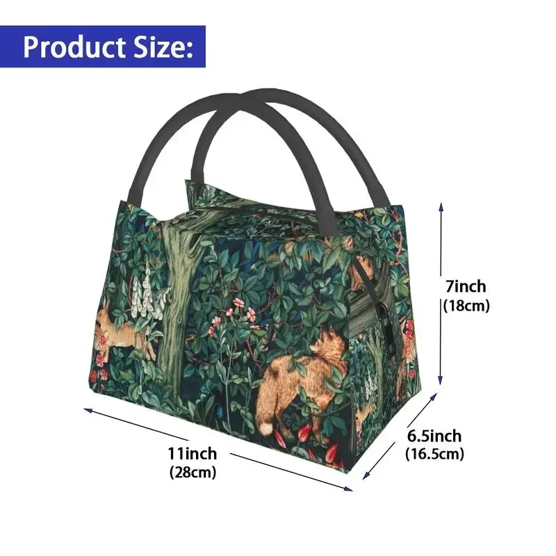 Fox And Hares di William Morris borsa termica per il pranzo per il modello floreale in tessuto Cooler Thermal Food Lunch Box Hospital