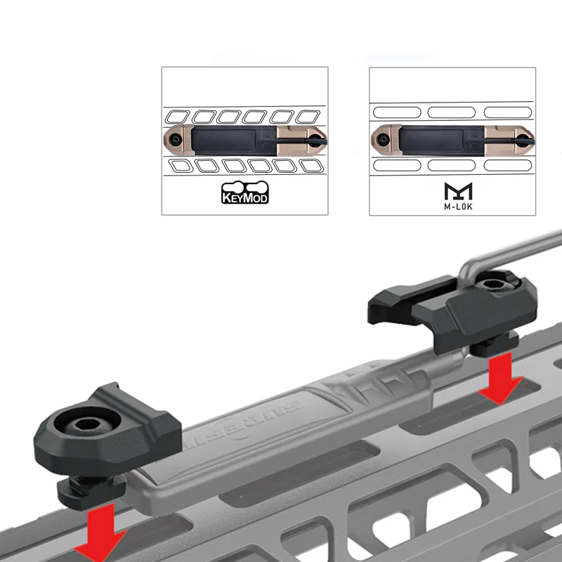 WADSN Tactic Scout Flashlight Remote pressure pad Switch metal button bracket For MLOK Keymod 20mm Rail Airsoft Accessories