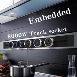 Embedded Track Socket,Movable Slide Rail,Concealed Power Rail Type Plug-In Desktop Socket With USB UK EU US Standard Socket