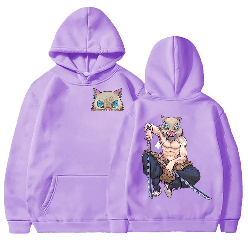 New Anime Hashibira Inosuke Printed Pullover Fashion Women Men Long Sleeve Casual Hooded Personality Sweatshirt