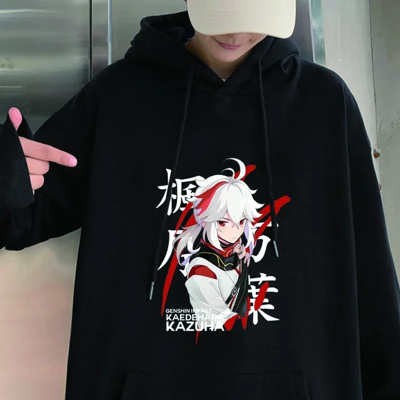 Hoodies Anime Genshin Impact para mulheres, streetwear Kaedehara Kazuha, pulôver hip-hop, top unissex, primavera e outono, 2023