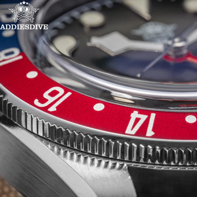 ADDIESDIVE 高級 GMT メンズ アナログ時計ダイバー 200 メートル防水 BGW9 夜光時計ナイロンストラップ付きメンズクォーツ時計 AD2044