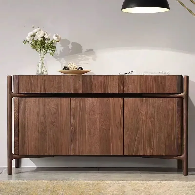Premium New medieval style dining side cabinet 2025 new entrance cabinet high-grade solid wood entrance cabinet