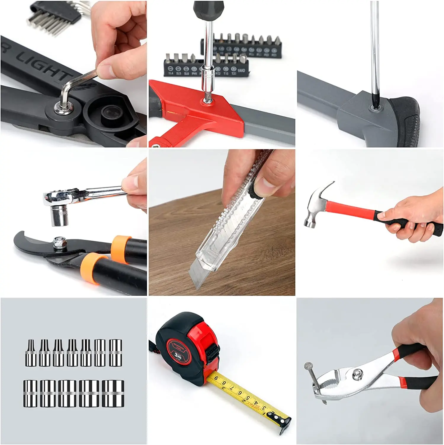 Tool Set 57 Pcs,AIRAJ General Household Tool Kits with DIY Tools Suitable for Daily Maintenance,Home & Office Tool Kit Set