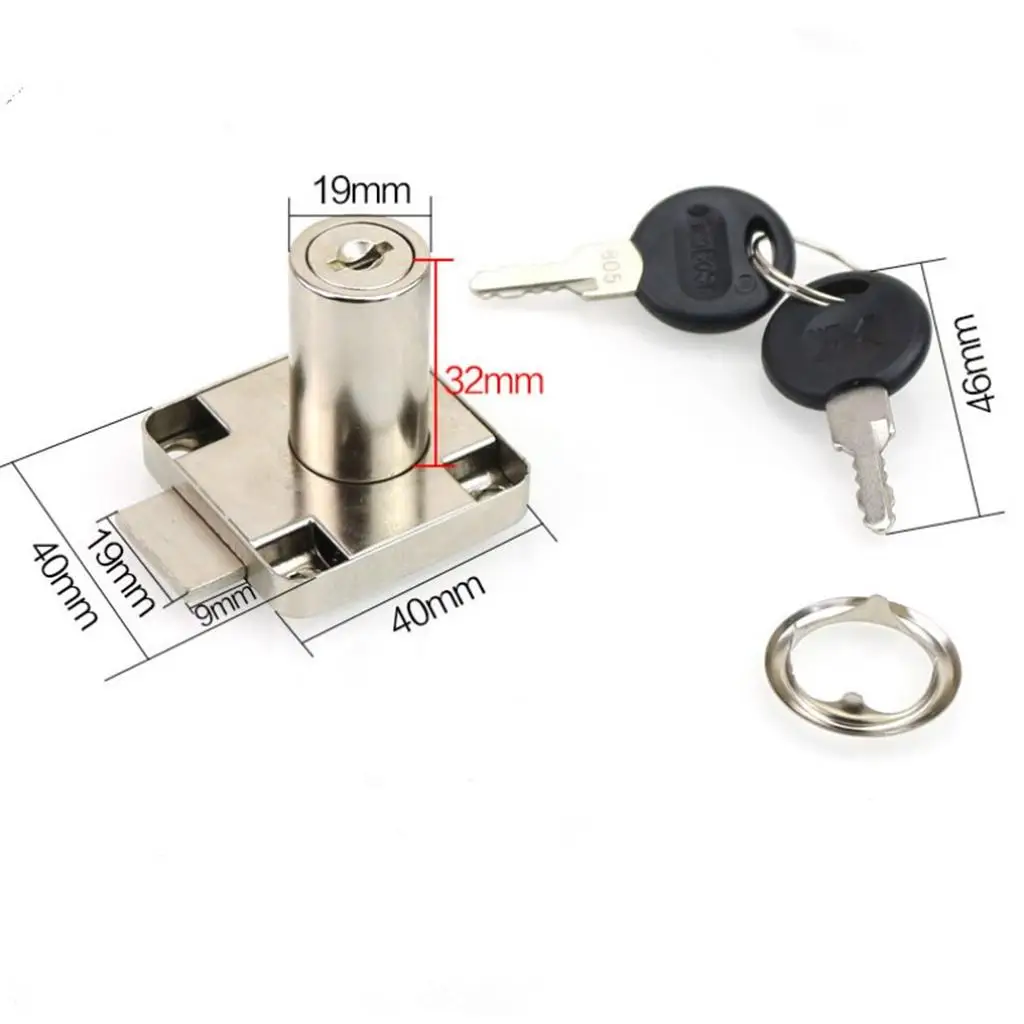 2xCam Lock Desk Drawer Lock with 2 Keys for Cupboard Mailbox File Cabinet D