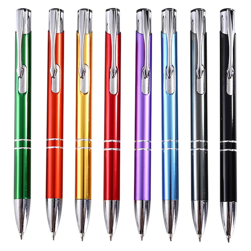 Fashion Metal Ball Pen Custom Ballpoint Color Pens Add Logo Advertise Promotional Gift Cheap Event Premium Personalized Giveaway