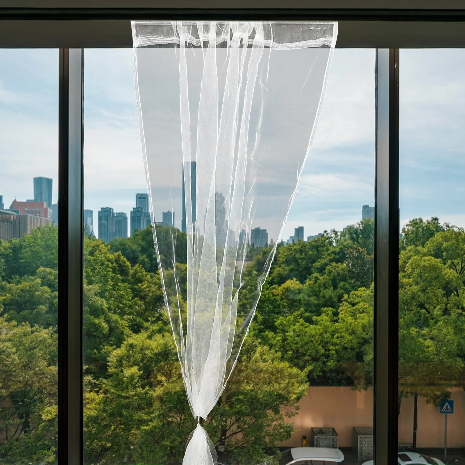 

White Sheer Curtains 100X200Cm Tulle Window Panels For Bedroom Living Room Voile Curtain Polyester Screen Rod Pocket