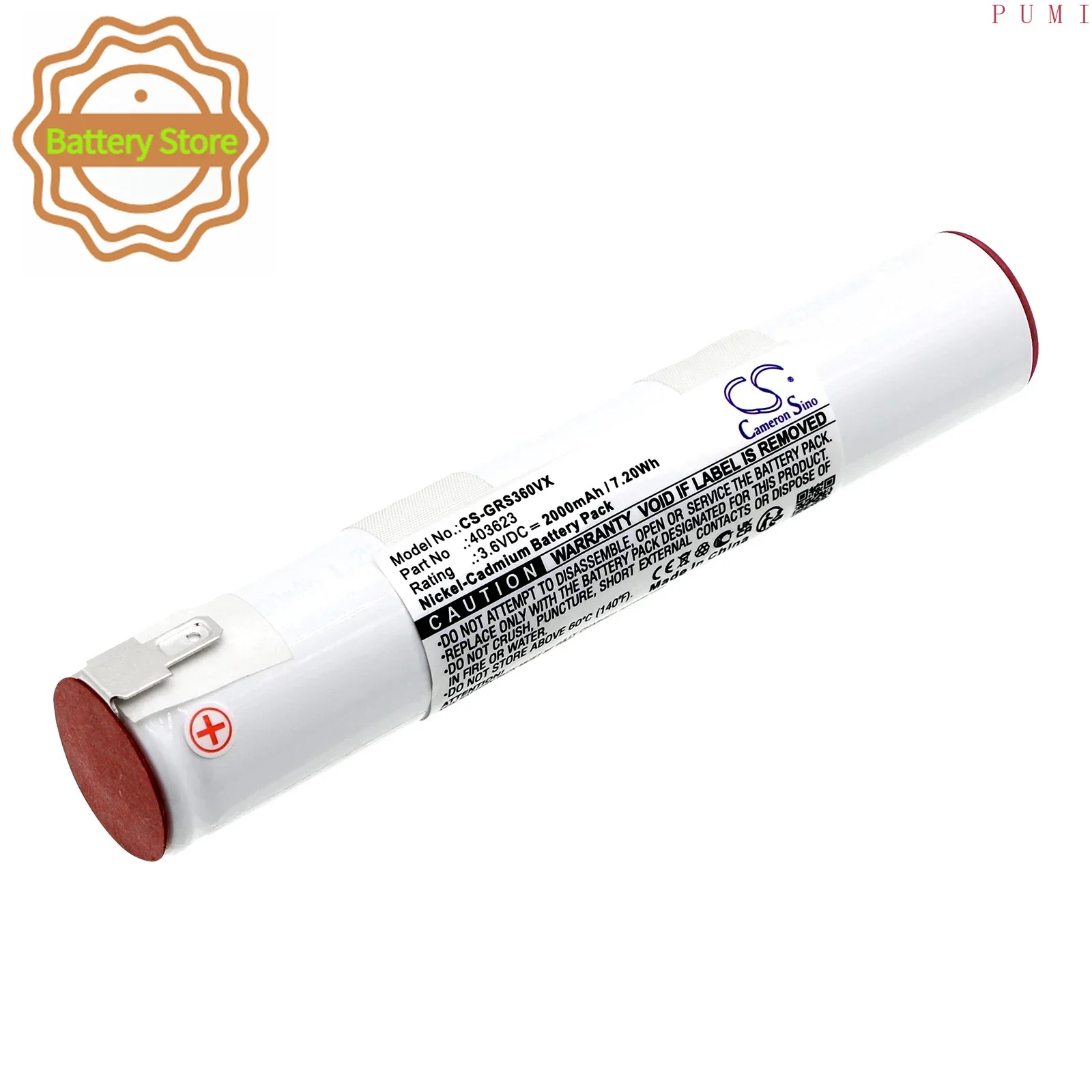 CS Replacement Battery for Gorenje MVCE36EB,Sesalnik MVCE36EB PN:403623 2000mAh / 7.2Wh