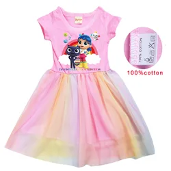 Cartoon True and The Rainbow Kingdom Costume Baby Girls Cute Summer Dress Kids Wedding Party Dress-up Children Princess Vestidos