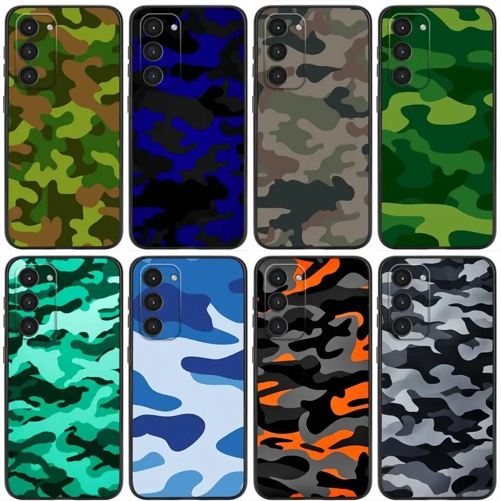 

Fashion Camouflage Phone Case For Samsung Galaxy A20,21s,22,31,32,52,53,72,73,80,91 Soft Liquid Silicone Black Cover