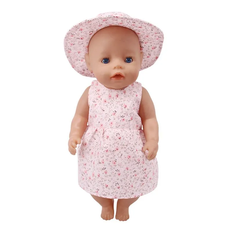 Cute Pink Bow Dress Clothes For Baby 43Cm & 18 Inch American Doll Girls,Our Generation,Baby New Born Accessories,Gift For Girls