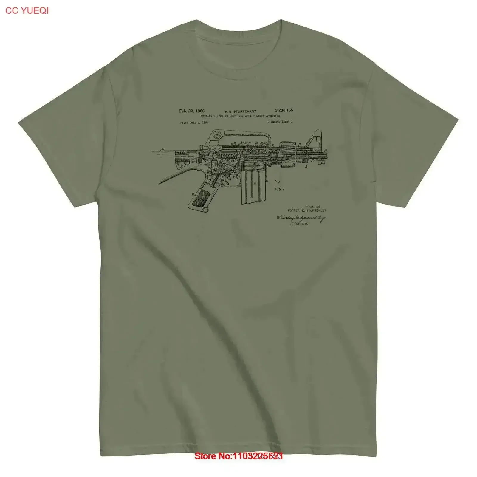 AR15 Assault Rifle M16 Patent Classic T Shirt vintage Washed Comfortable Versatile Breathable Casual vintage Washed homme