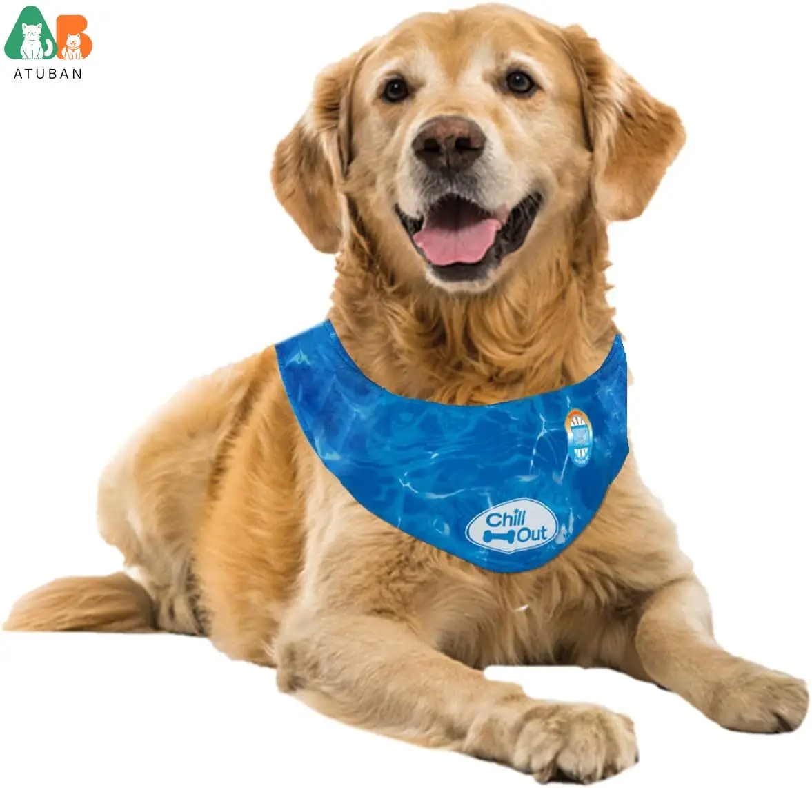 

ATUBAN Cooling Neck Wraps for Dogs,Dog Cooling Dog Bandana,Chill Out Blue Dog Collar Cat Collar,Neck Cooler,Neck Cooling