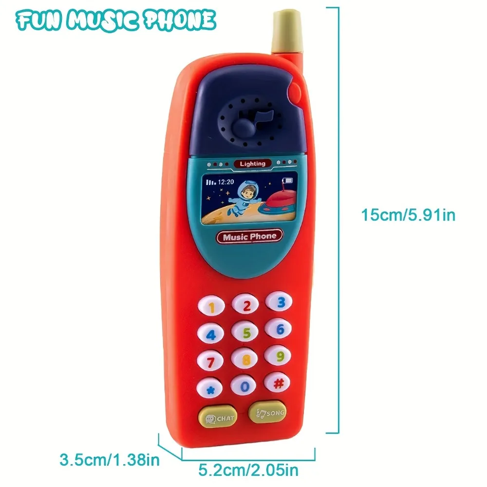 Quebra-cabeça de educação infantil, divertido, multifuncional, simulação de história de música, telefone celular com efeitos sonoros e de luz para presentes infantis