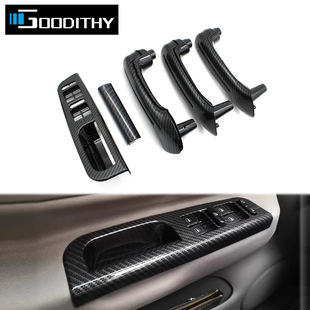 

Carbon Fiber Car Interior Front Rear Left Right Door Pull Grab Handle Cover For Volkswagon VW Bora Golf 4 MK4 Jetta 1999-2004