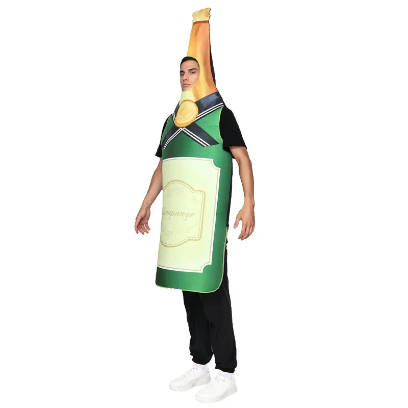 판타지아 맥주병 코스프레 점프수트 무대 공연 의상 성인 남성 판타지 할로윈 카니발 파티 의상 yi;4