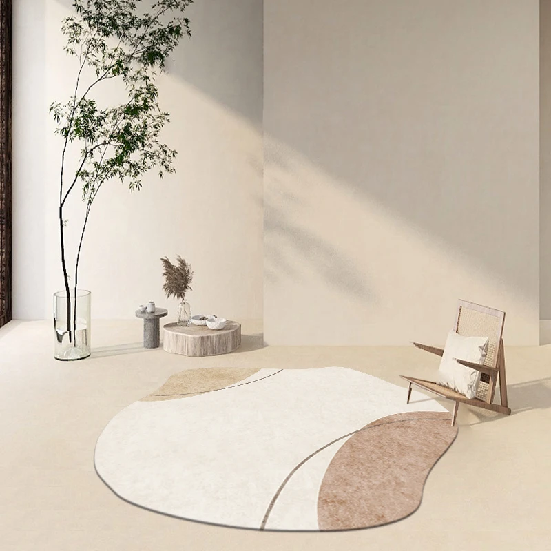 Round Living Room Carpet Modern Minimalist Irregular Large Area Bedroom Decorative Rug Hairy Girl Art Popular Winter Floor Mat