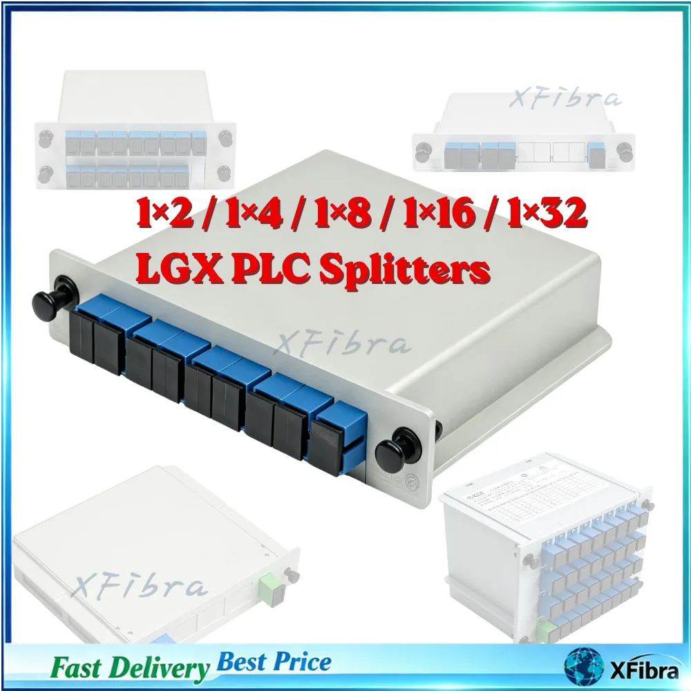 1x2 1x4 1x8 1x16 1x32 LGX Cassette PLC Splitter SC/UPC Singlemode Fiber Optic Splitter Insert Type for FTTH GPON EPON CATV