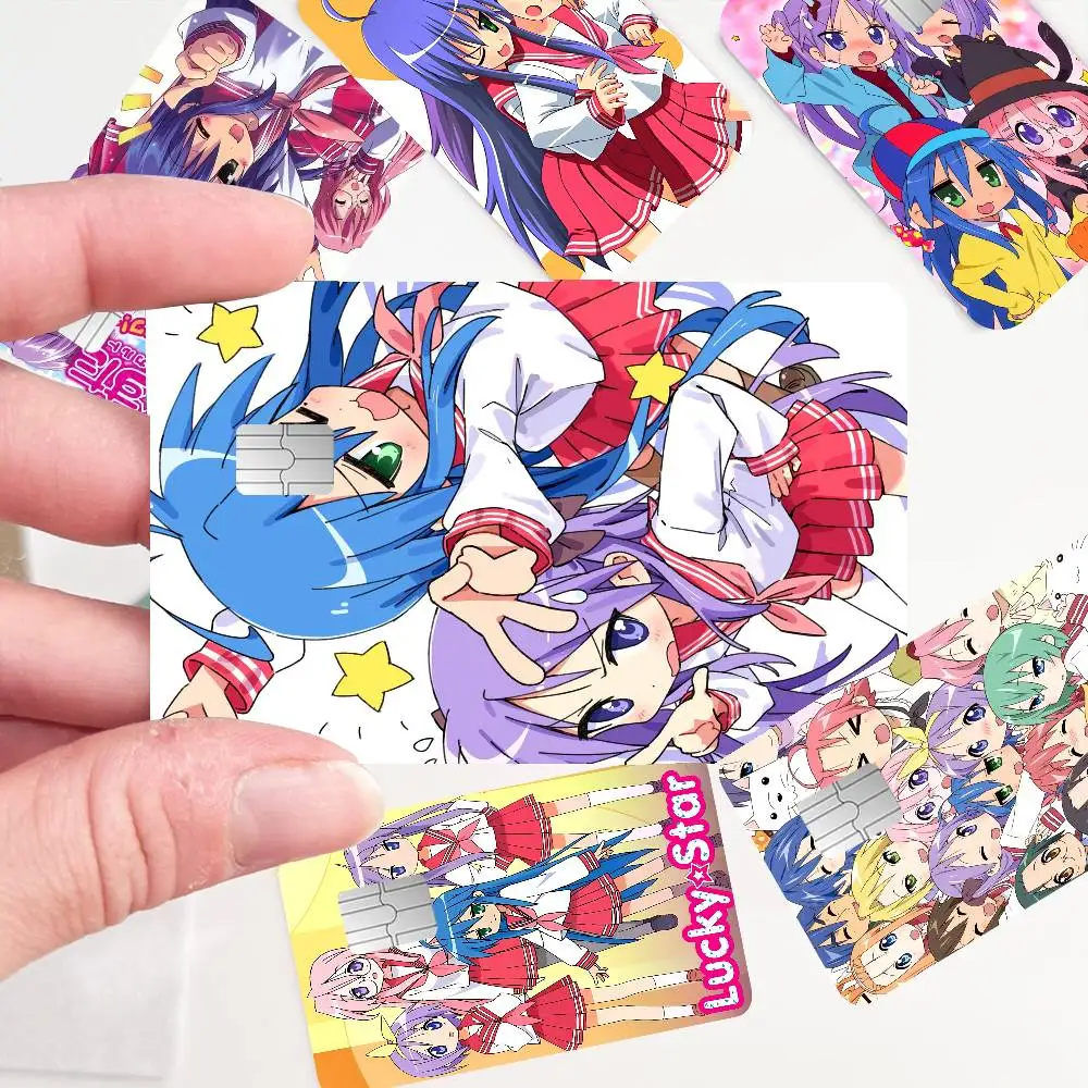 Anime Lucky Star Anime Spend or Save Funny Shell On Off Ultra Thin No Fade Sticker Skin Cover Film for Debit Credit Card