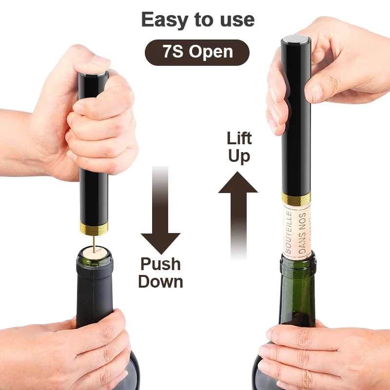 Wine Opener Air Pump Pressure Vacuum Wine Bottle Corkscrew Opener Stainless Steel Vintage Take Out Wine Cork BarTool Accessories