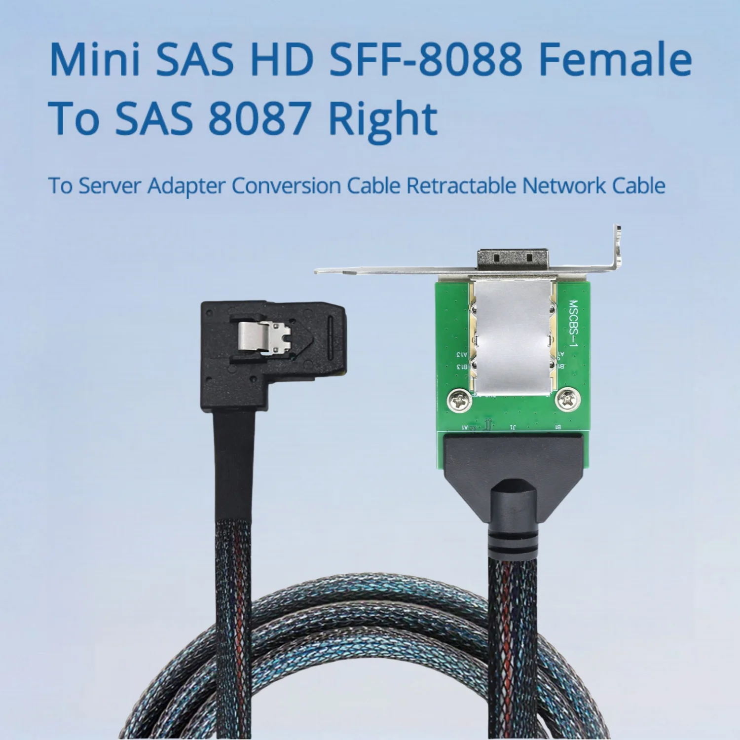 Mini SAS HD SFF-8088 Female To SAS 8087 Right To Server Adapter Conversion Cable Retractable Network Cable