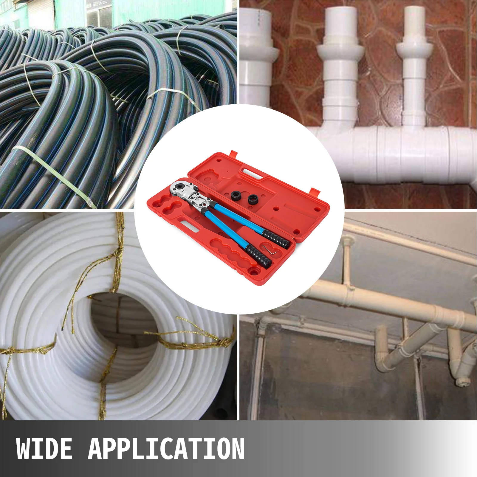 VEVOR Pinze a Crimpare per Tubi 16-32mm Pressatura di Utensili in Acciaio Rotanti Raccordi per Tubi Compositi Estensibili Raccordi per Presse Pressa per Tubi a Mano Attrezzo per Tubi Composti
