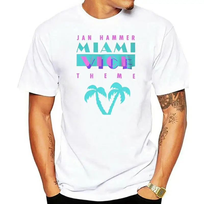 Jan Hammer Miami Vice Theme 80s Size S-3XL Tees Black MenCotton T-shirt Creative Printed T-Shirt MenTee 2024 Summer Cotton