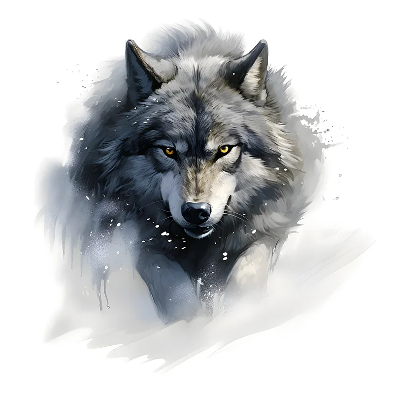 Snowy Wolf Wall Sticker, Water-proof & UV-resistant Decal, Used for Wall, Bathroom, Cabinet, Door,Toilet Lid, Car, Laptop