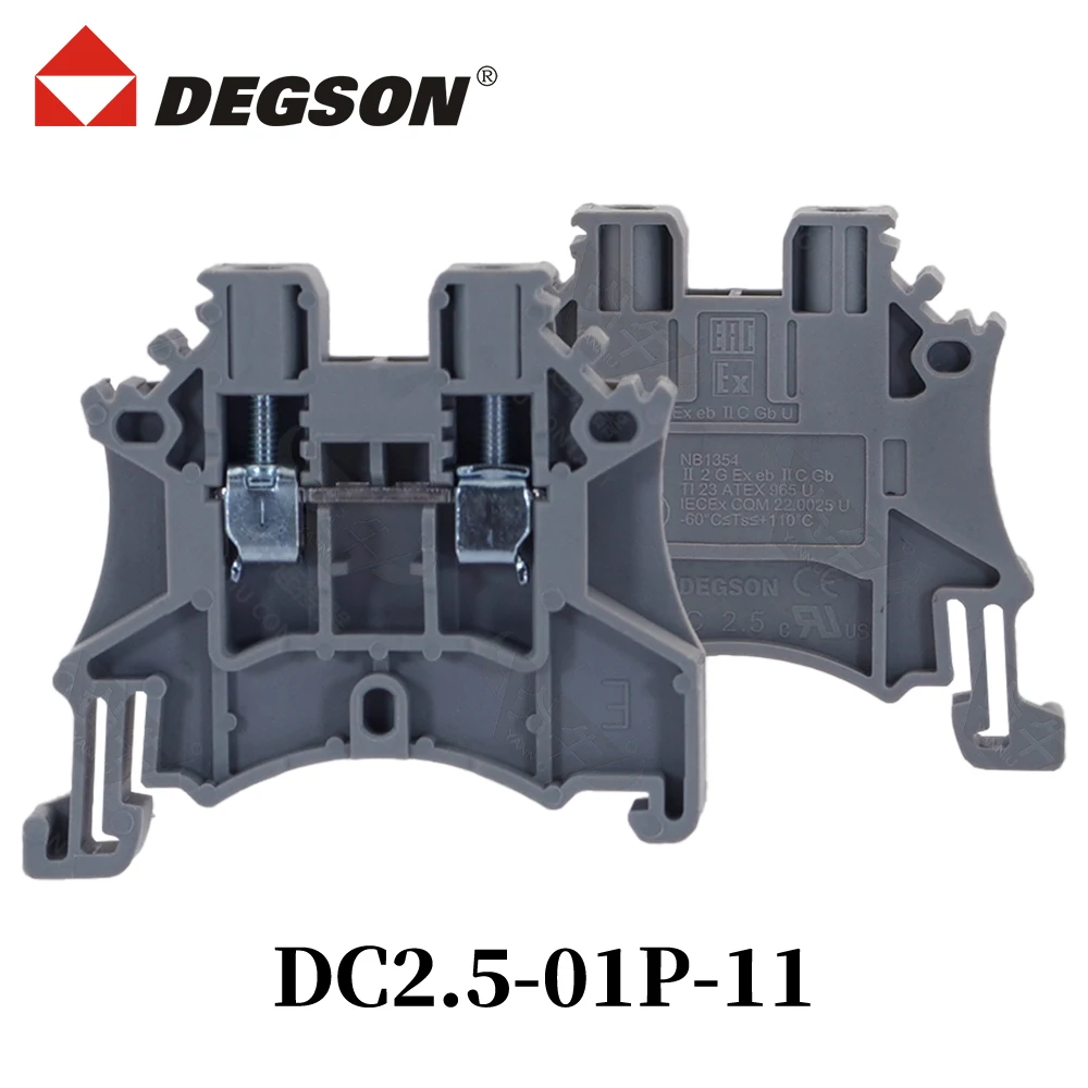 10Pcs DEGSON D-DC2.5-PE-01P-11-18-00ZH Din rail terminal blocks Connector KFDC2.5 Lead 7439-92-1 Phoenix  Contact 24A 800V