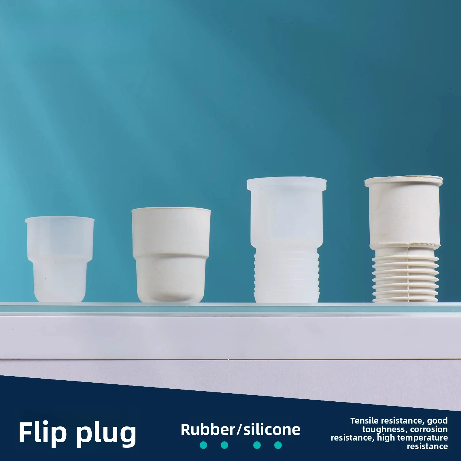 100Pcs White Rubber Lab Stoppers with Flip-Top & Screw Thread–High Elasticity Sealing Plug for Flasks,Test Tubes&Reagent Bottles