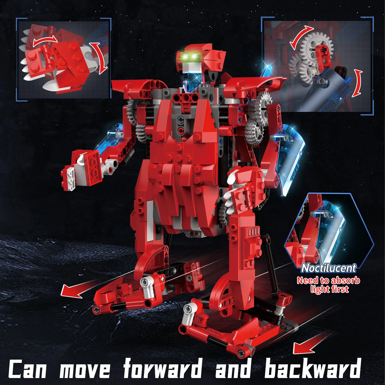 Dinosaur 2-in-1 Assembly Building Blocks Kit Programming Electric Remote Control Robot Model DIY Toy Kid Birthday Gift