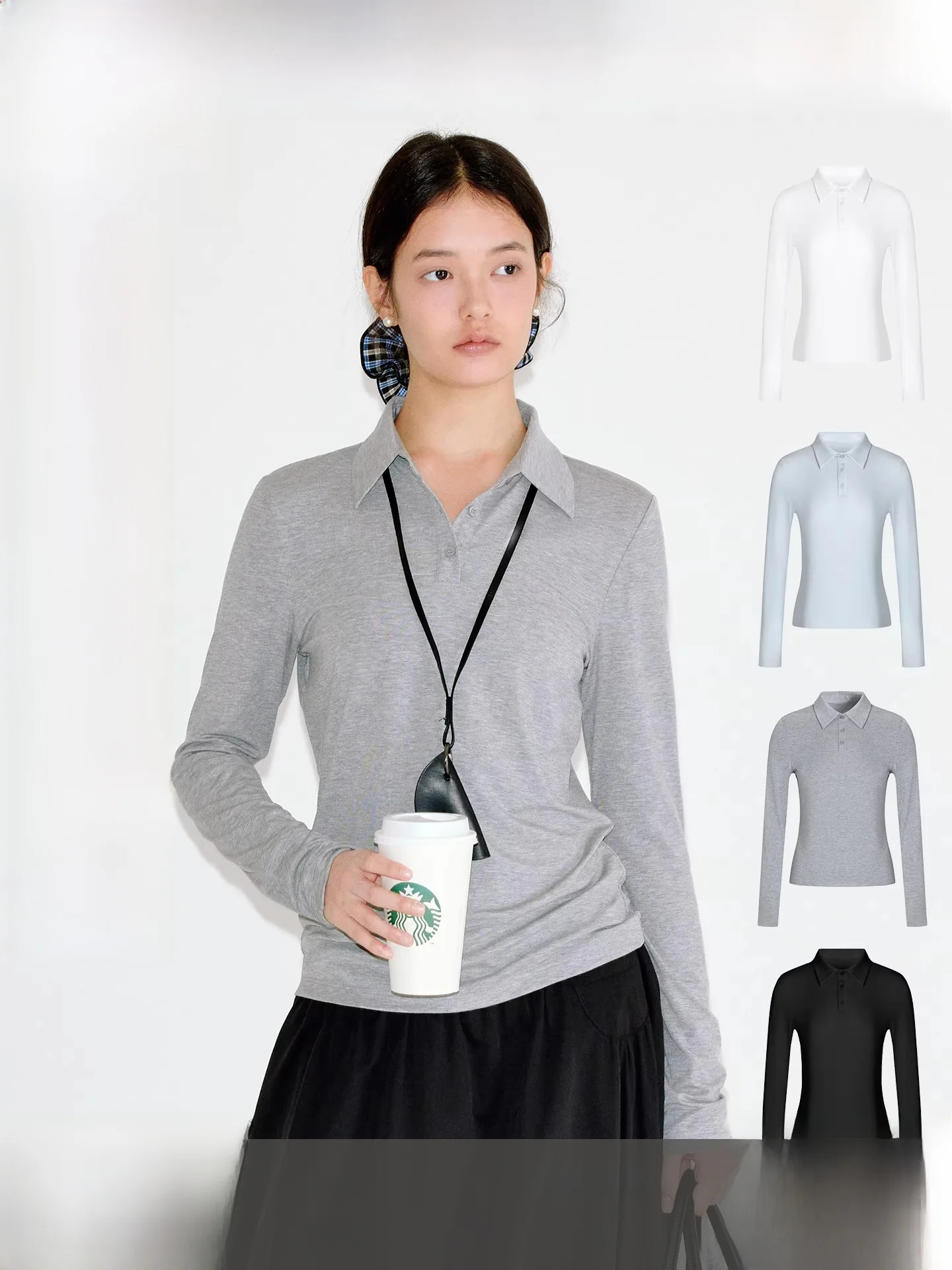 

Fano Silk Blend Long Sve Ne T-irt Women's Slim Fit Spring Commute Sle Pure Color Moisture ng Henry irt C...