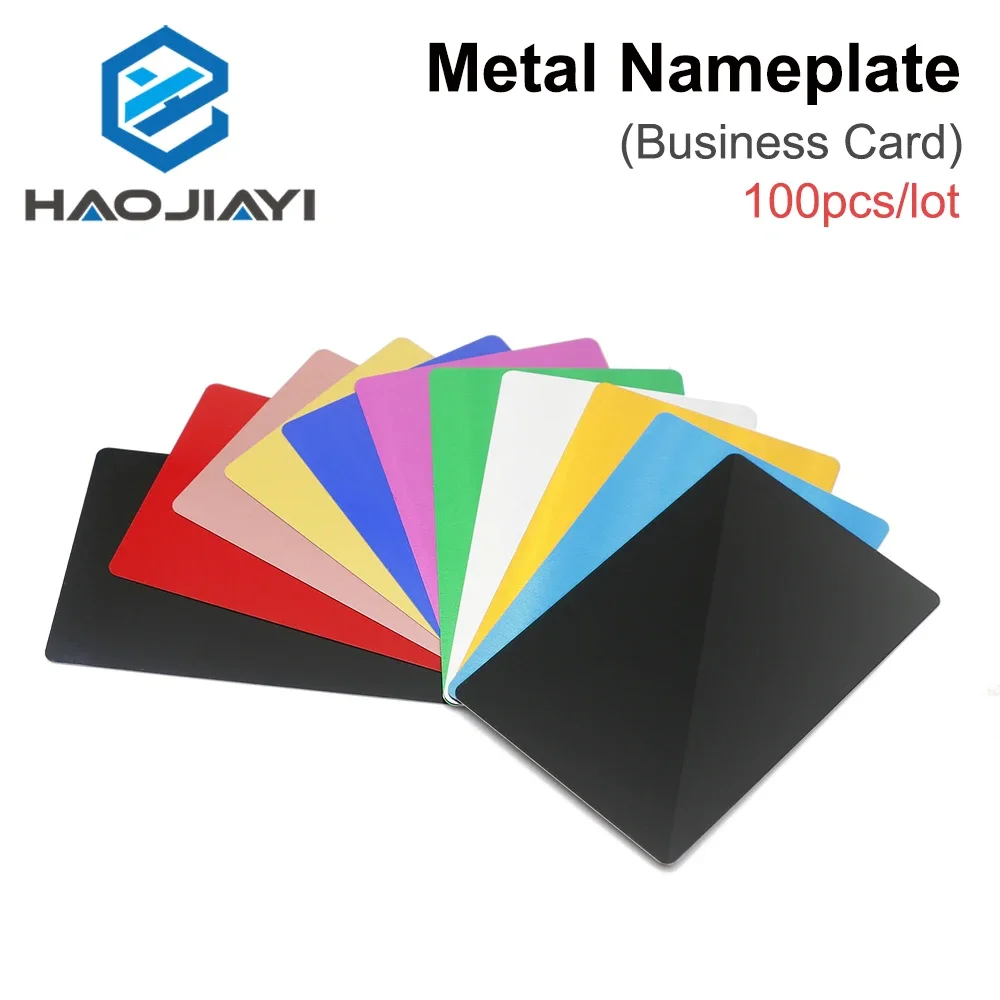 HAOJIAYI 100PCS Metal Nameplate Business Cards Multicolor Aluminium Alloy Material  for Laser Marking Machine CO2 Laser Marker