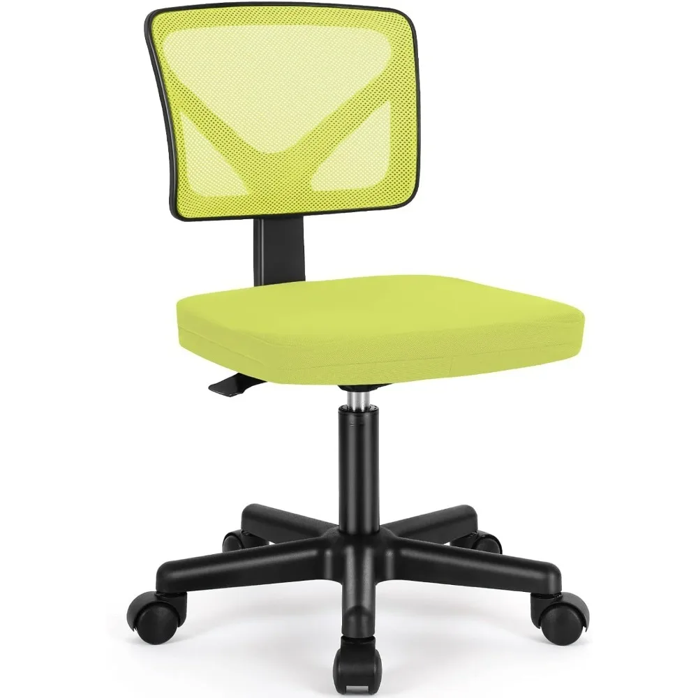 Office Computer Desk Chair, Ergonomic Low-Back Mesh Rolling Work Swivel Chairs with Wheels, Armless Comfortable Seat Lumbar