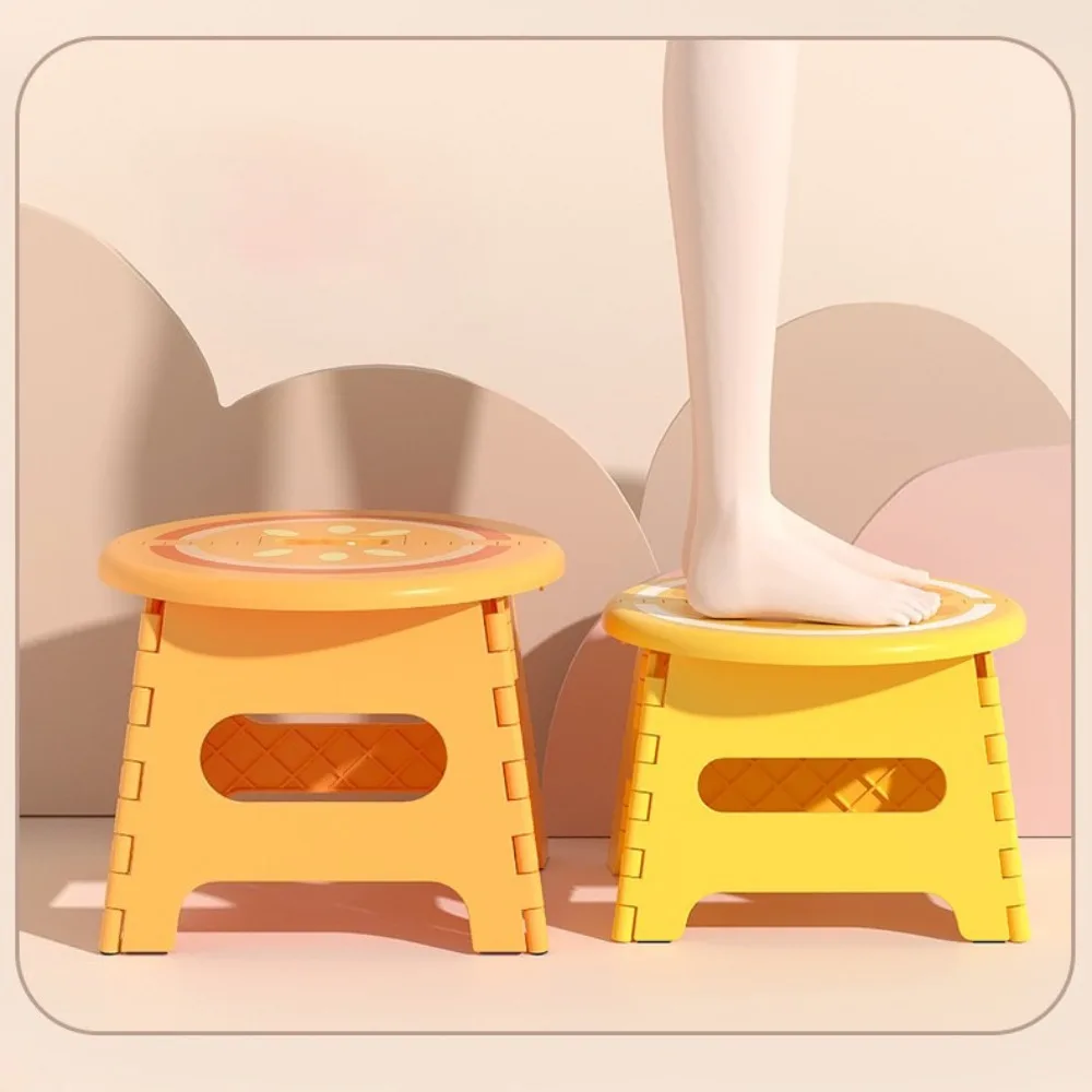 Portable Low Chair Children's Plastic Padded Folding Stool Outdoor Cartoon Creative Home Small Bench