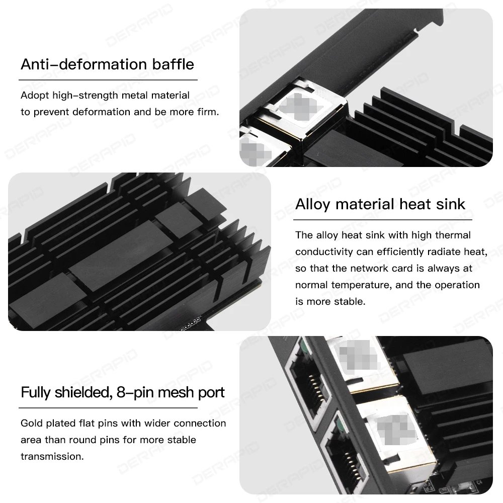 Karta sieciowa 2500Mbps PCIe do RJ45 Intel I226 2.5G Gigabit Ethernet Jedno/Dwupoortowa Karta Sieciowa 100/1000/2500Mbps do Komputera Stacjonarnego — zdjęcie 7