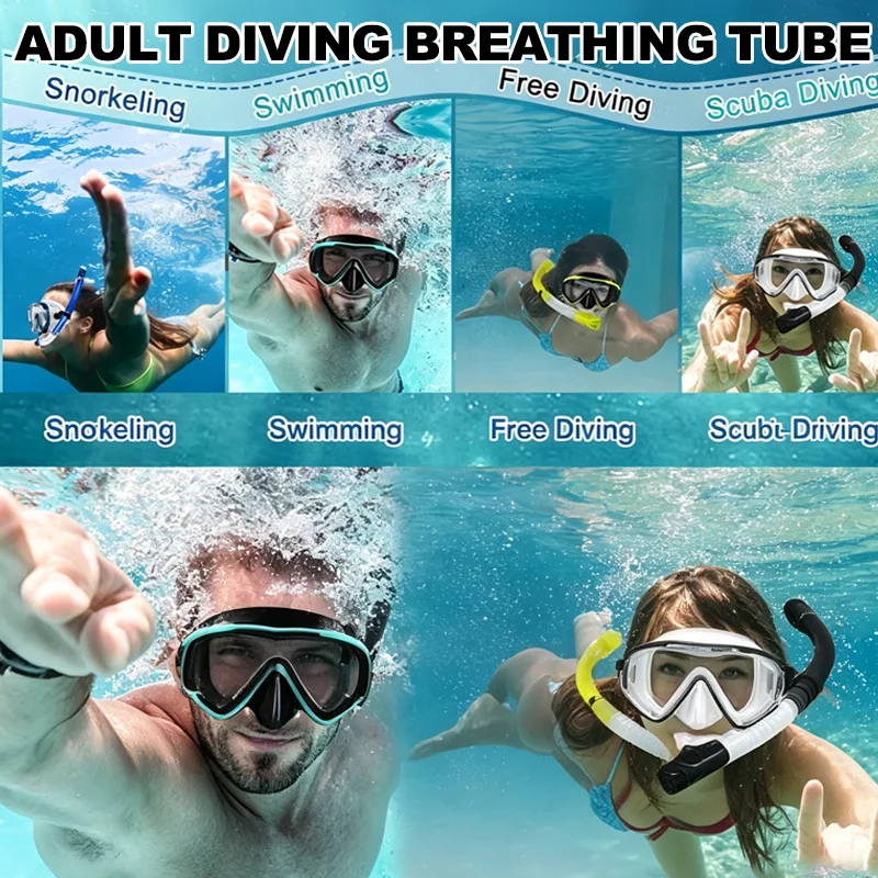 

Dry Snorkel Tube Splash Guard Top Valve Easy Breath Scuba Diving Swimming Underwater Equipment for Men Women Youth Adults