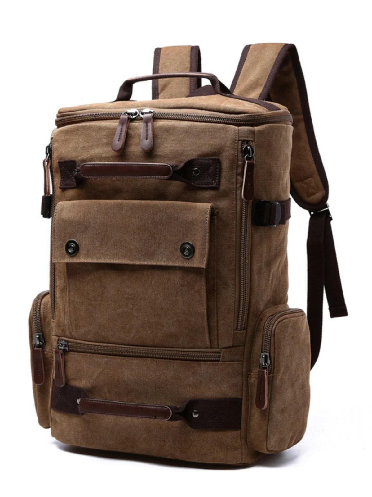 Retro Canvas Double Shoulder Backpack Large Capacity Travel Bag Casual Unisex Laptop Bag Student Bookbag Women's Backpack