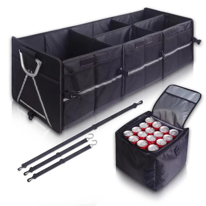 

Custom Portable Large Multi-compartment Oxford Cloth Foldable Storage Box Car Luggage Storage