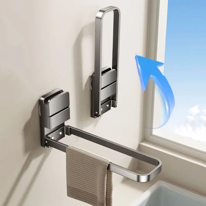 Metal-Finish Adhesive Towel Bar