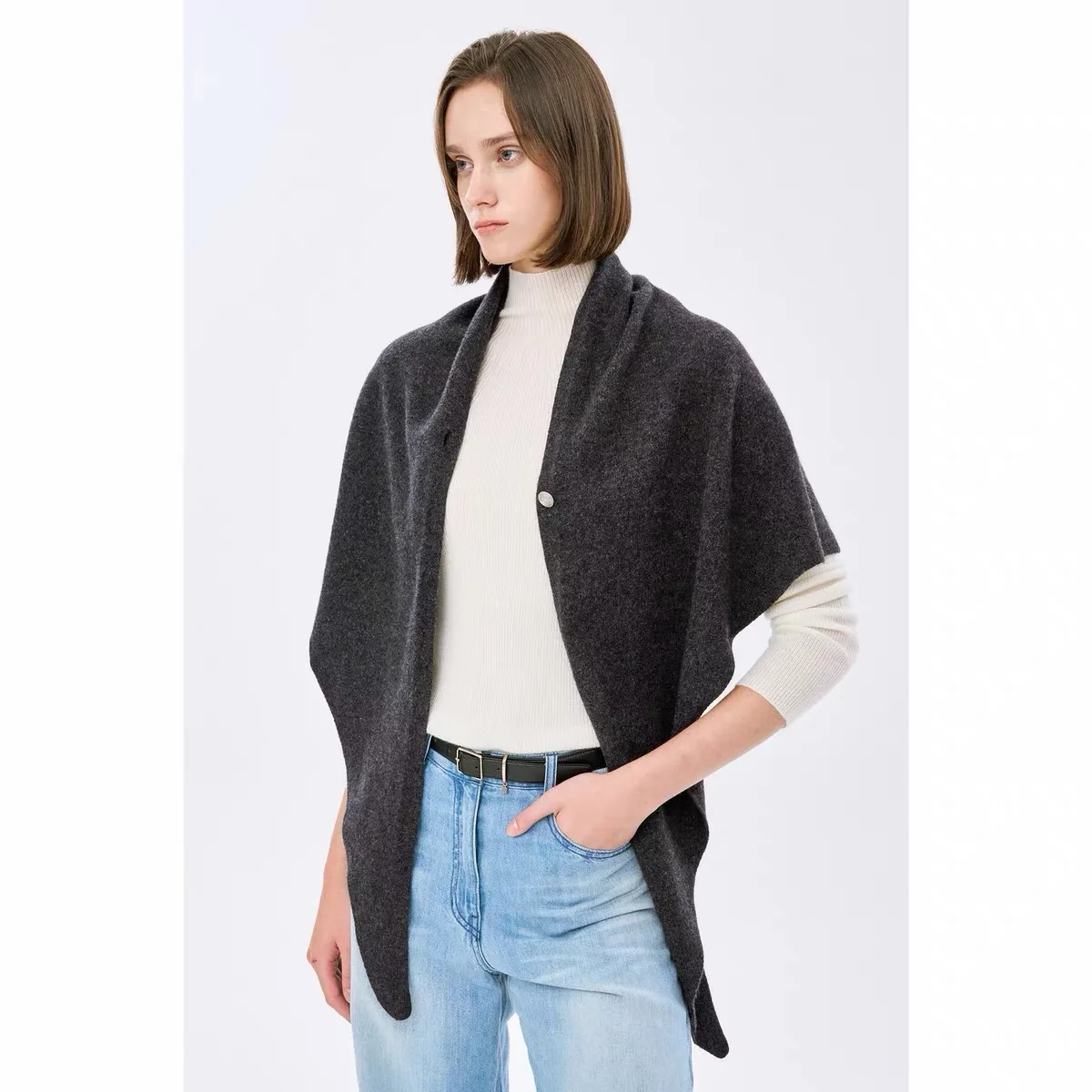 Elegant Fashionable Triangular Knitted Scarf Shawl Warm Lemon Cheese TIM26 Autumn Stylish Versatile Wrap for Women